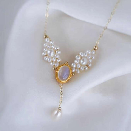 JM3 14k gold necklace Pearl necklace